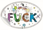 FUCK - Autoaufkleber auf Trägerkarte, 10 Stück