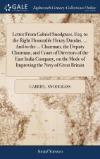 Letter From Gabriel Snodgrass, Esq. to the Right Honorable Henry Dundas, ... And to the ... Chairman, the Deputy Chairman, and Court of Directors of t