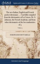 New Italian, English and French Pocket-Dictionary. ... Carefully Compiled from the Dictionaries of La Crusca, Dr. S. Johnson, the French Academy, and