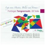 Farbiger Tangramsatz, 28 Teile aus RE-Plastic°