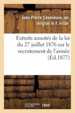 Extraits Annotes de la Loi Du 27 Juillet 1876 Sur Le Recrutement de l'Armee