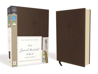 NIV, Journal the Word Bible, Imitation Leather, Brown, Red Letter Edition, Comfort Print: Reflect, Take Notes, or Create Art Next to Your Favorite Ver