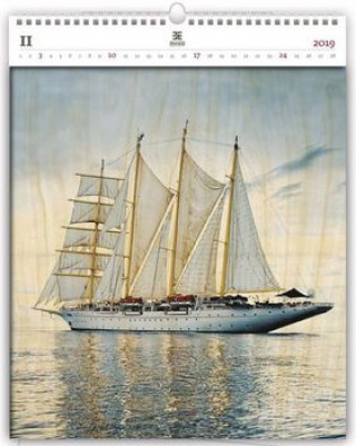 Sailing - dřevěný nástěnný kalendář 2019