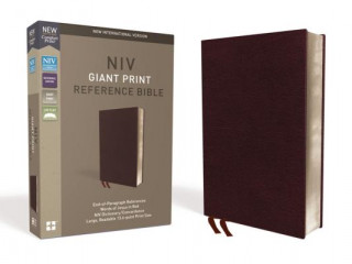 NIV, Reference Bible, Giant Print, Bonded Leather, Burgundy, Red Letter Edition, Comfort Print