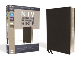 NIV, Thinline Reference Bible, Premium Bonded Leather, Black, Red Letter Edition, Comfort Print