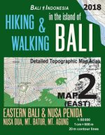 Bali Indonesia Map 2 (East) Hiking & Walking in the Island of Bali Detailed Topographic Map Atlas 1