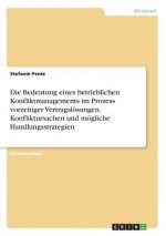 Die Bedeutung eines betrieblichen Konfliktmanagements im Prozess vorzeitiger Vertragslösungen. Konfliktursachen und mögliche Handlungsstrategien