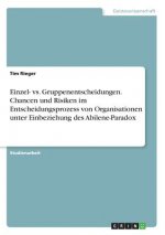 Einzel- vs. Gruppenentscheidungen. Chancen und Risiken im Entscheidungsprozess von Organisationen unter Einbeziehung des Abilene-Paradox