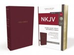 NKJV, Reference Bible, Super Giant Print, Leather-Look, Burgundy, Red Letter Edition, Comfort Print