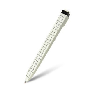 Moleskine Kugelschreiber - Go mit Etikett für Display Schwarz, Mine 1,0 mm, Kariert, Weiß