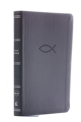 NKJV, Thinline Bible Youth Edition, Leathersoft, Gray, Red Letter, Comfort Print (Thomas Nelson)(Twarda)