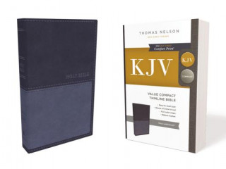 KJV, Value Thinline Bible, Compact, Leathersoft, Blue, Red Letter, Comfort Print