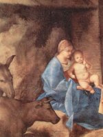 Giorgione - Anbetung der der Drei Heiligen Könige, Detail: Maria mit Christuskind, Ochse und Esel - 1.000 Teile (Puzzle)