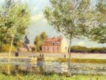Alfred Sisley - Häuser am Ufer der Loing - 1.000 Teile (Puzzle)