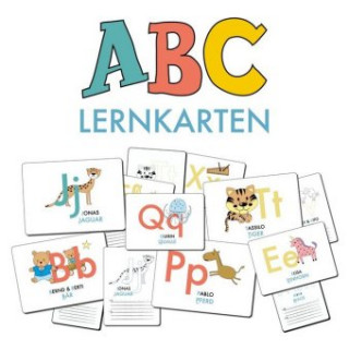ABC-Lernkarten der Tiere, Bildkarten, Wortkarten, Flash Cards mit Groß- und Kleinbuchstaben Lesen lernen mit Tieren für Kinder im Kindergarten und der