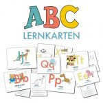 ABC-Lernkarten der Tiere, Bildkarten, Wortkarten, Flash Cards mit Groß- und Kleinbuchstaben Lesen lernen mit Tieren für Kinder im Kindergarten und der