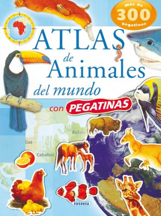 Atlas de animales del mundo con pegatinas