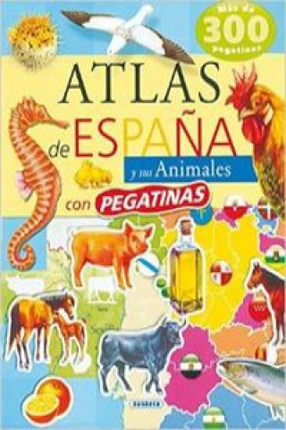 Atlas de España y sus animales con pegatinas