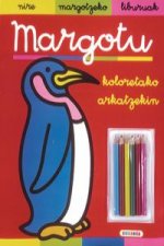 Margotu koloretako arkatzekin