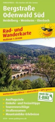 PublicPress Rad- und Wanderkarte Bergstraďż˝e-Odenwald Sďż˝d