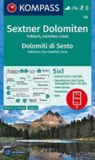 KOMPASS Wanderkarte Sextner Dolomiten, Dolomit di Sesto, Toblach, Dobbiaco, Innichen, San Candido, Lienz