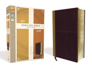 KJV, Amplified, Parallel Bible, Large Print, Leathersoft, Tan/Burgundy, Red Letter Edition: Two Bible Versions Together for Study and Comparison