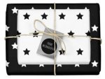 Geschenkpapier-Set Sterne (schwarz/weiß)