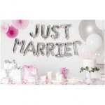 Folienballon Set Just Married, Silber