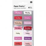 Sticker, Bullet Diary, Wochentage, Rosa
