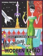 Mid-century Modern Retro Adult Coloring Book