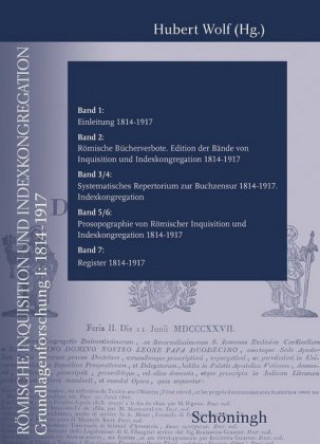 Römische Inquisition und Indexkongregation, Römische Inquisition und Indexkongregation. Grundlagenforschung: 1814-1917, 1 Ex.