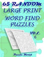 Puzzle World 65 Random Large Print Word Find Puzzles - Volume 6: Brain Games for Your Mind
