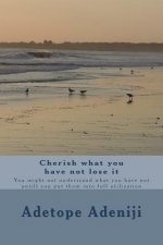 Cherish what you have not lose it: You might not understand what you have not untill you put them into full utilization