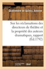 Sur Les Reclamations Des Directeurs de Theatre Et La Propriete Des Auteurs Dramatiques, Rapport