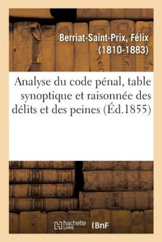 Analyse Du Code Penal, Table Synoptique Et Raisonnee Des Delits Et Des Peines