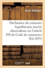 Vote Du Concordat. Decheance Du Creancier Hypothecaire Inscrit