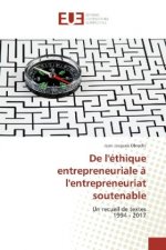 De l'éthique entrepreneuriale à l'entrepreneuriat soutenable