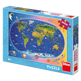 Puzzle 300XL Dětská mapa Svět