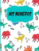 Mis Numeros: Libreta Cuadriculada escolar/ Ideal para practicar escritura numeros/ Tema Dinosaurios/Hoja cuadros 0.5 in /120 pagina