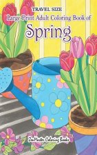 Travel Size Large Print Adult Coloring Book of Spring