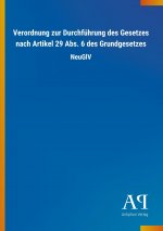 Verordnung zur Durchführung des Gesetzes nach Artikel 29 Abs. 6 des Grundgesetzes