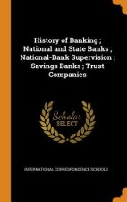 History of Banking; National and State Banks; National-Bank Supervision; Savings Banks; Trust Companies