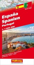 Hallwag Straßenkarte Spanien / Portugal 1:1 Mio.