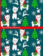 Kids Story Writing & Drawing Book: Festive Christmas Llama Pattern