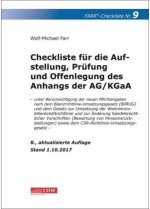 Checkliste 9 für die Aufstellung, Prüfung und Offenlegung des Anhangs der AG/KGaA