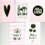 5 Geburtstagskarten im Set inkl. Umschläge in pink