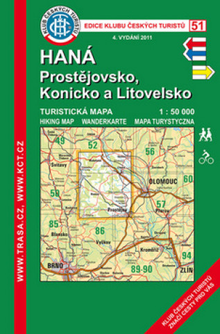 KČT 51 Haná, Prostějovsko 1:50 000