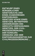 Entwurf Eines Burgerlichen Gesetzbuchs Und Eines Zugehoerigen Einfuhrungsgesetzes Sowie Eines Gesetzes, Betreffend Aenderungen Des Gerichtsverfassungs