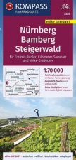 KOMPASS Fahrradkarte Nürnberg, Bamberg, Steigerwald 1:70.000