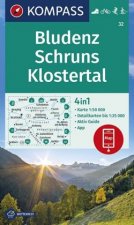 KOMPASS Wanderkarte 32 Bludenz, Schruns, Klostertal
